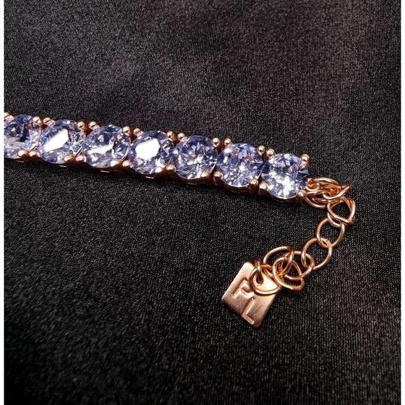 Limited Edition Park Lane Rose Gold Tennis Bracelet With Sparkling Lavender Cubi - Picture 8 of 10